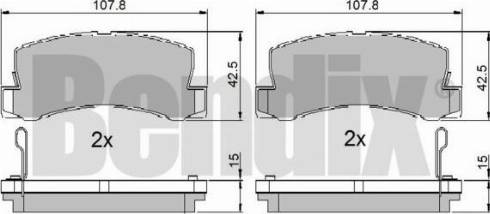 BENDIX 510023 - Гальмівні колодки, дискові гальма autozip.com.ua