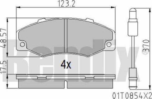 BENDIX 510194 - Гальмівні колодки, дискові гальма autozip.com.ua