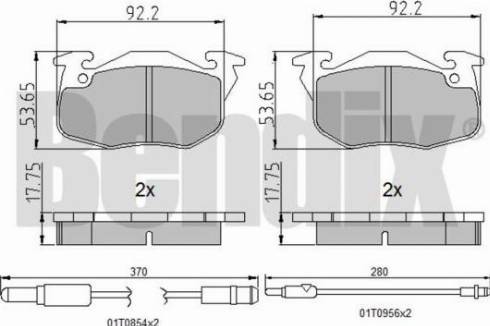 BENDIX 510195 - Гальмівні колодки, дискові гальма autozip.com.ua