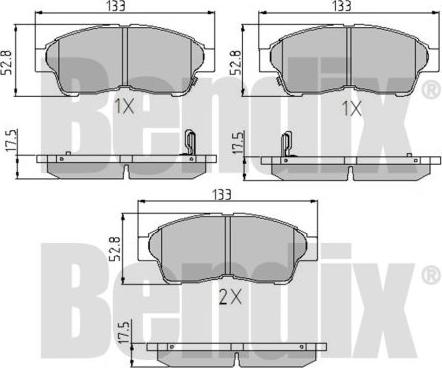 BENDIX 510145 - Гальмівні колодки, дискові гальма autozip.com.ua