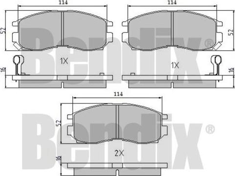 BENDIX 510141 - Гальмівні колодки, дискові гальма autozip.com.ua