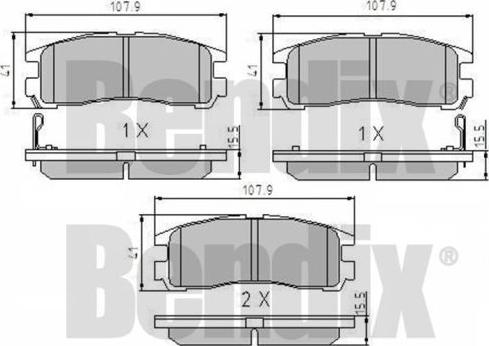 BENDIX 510142 - Гальмівні колодки, дискові гальма autozip.com.ua