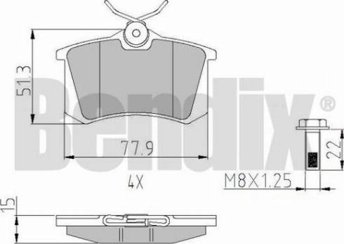 BENDIX 510106 - Гальмівні колодки, дискові гальма autozip.com.ua