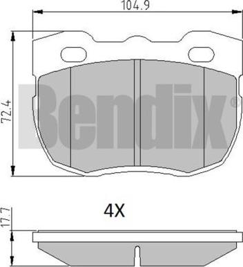 BENDIX 510180 - Гальмівні колодки, дискові гальма autozip.com.ua