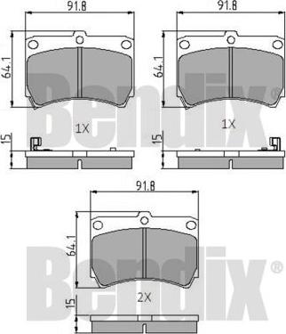 BENDIX 510135 - Гальмівні колодки, дискові гальма autozip.com.ua