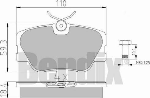 BENDIX 510129 - Гальмівні колодки, дискові гальма autozip.com.ua