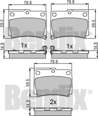 BENDIX 510899 - Гальмівні колодки, дискові гальма autozip.com.ua