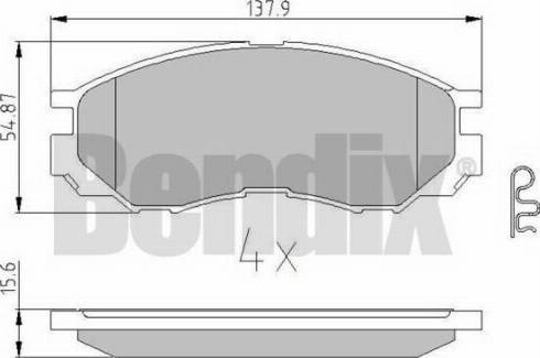 BENDIX 510842 - Гальмівні колодки, дискові гальма autozip.com.ua