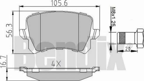 BENDIX 510853 - Гальмівні колодки, дискові гальма autozip.com.ua