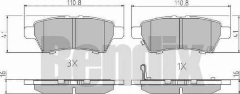 BENDIX 510862 - Гальмівні колодки, дискові гальма autozip.com.ua