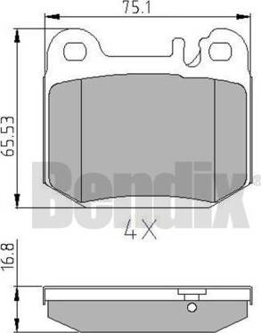 BENDIX 510805 - Гальмівні колодки, дискові гальма autozip.com.ua