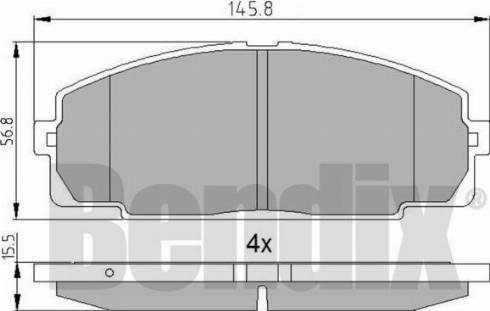 BENDIX 510808 - Гальмівні колодки, дискові гальма autozip.com.ua