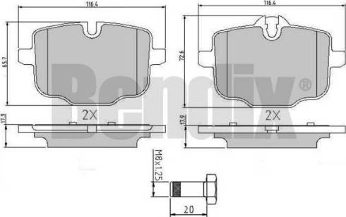 BENDIX 510803 - Гальмівні колодки, дискові гальма autozip.com.ua