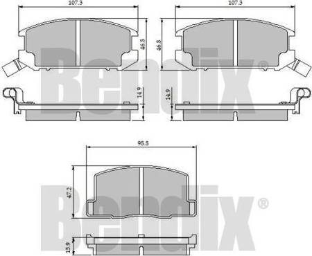 BENDIX 510807 - Гальмівні колодки, дискові гальма autozip.com.ua