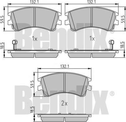 BENDIX 510818 - Гальмівні колодки, дискові гальма autozip.com.ua