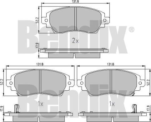 BENDIX 510835 - Гальмівні колодки, дискові гальма autozip.com.ua