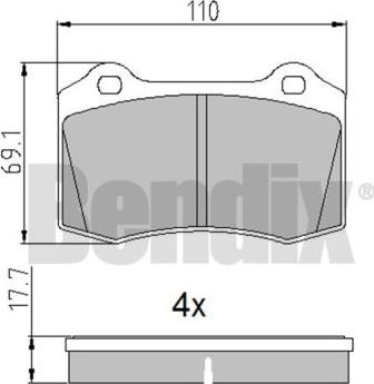 BENDIX 510833 - Гальмівні колодки, дискові гальма autozip.com.ua