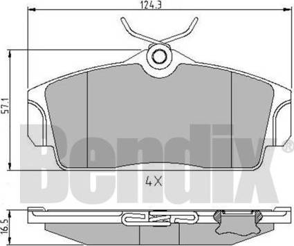 BENDIX 510826 - Гальмівні колодки, дискові гальма autozip.com.ua