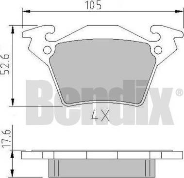 BENDIX 510823 - Гальмівні колодки, дискові гальма autozip.com.ua