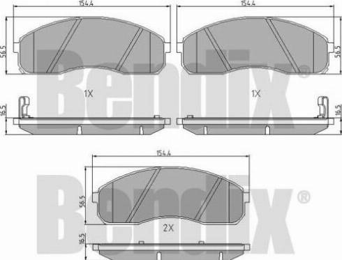 BENDIX 510827 - Гальмівні колодки, дискові гальма autozip.com.ua