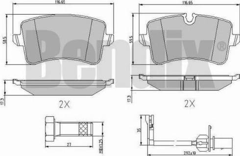 BENDIX 510875 - Гальмівні колодки, дискові гальма autozip.com.ua