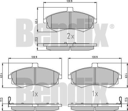 BENDIX 510871 - Гальмівні колодки, дискові гальма autozip.com.ua