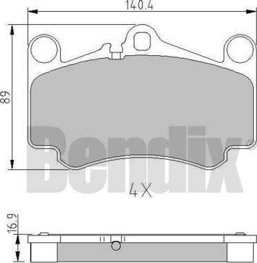 BENDIX 510872 - Гальмівні колодки, дискові гальма autozip.com.ua