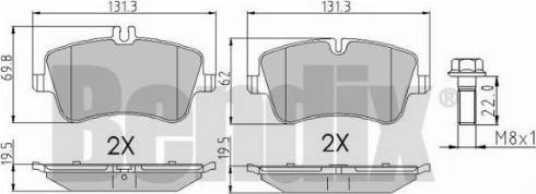 BENDIX 510395 - Гальмівні колодки, дискові гальма autozip.com.ua