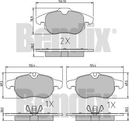 BENDIX 510393 - Гальмівні колодки, дискові гальма autozip.com.ua