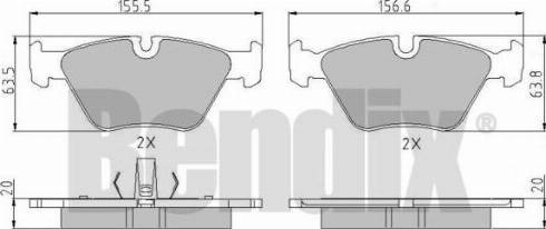 BENDIX 510392 - Гальмівні колодки, дискові гальма autozip.com.ua