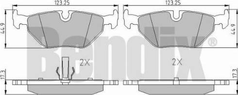 BENDIX 510349 - Гальмівні колодки, дискові гальма autozip.com.ua