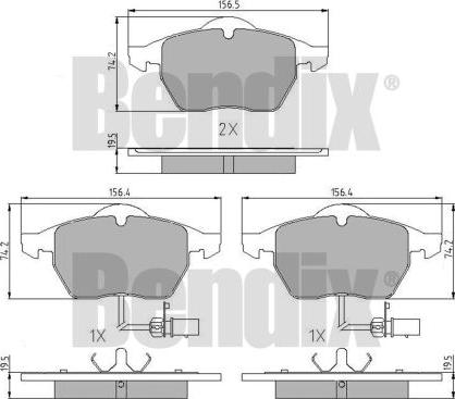 BENDIX 510343 - Гальмівні колодки, дискові гальма autozip.com.ua