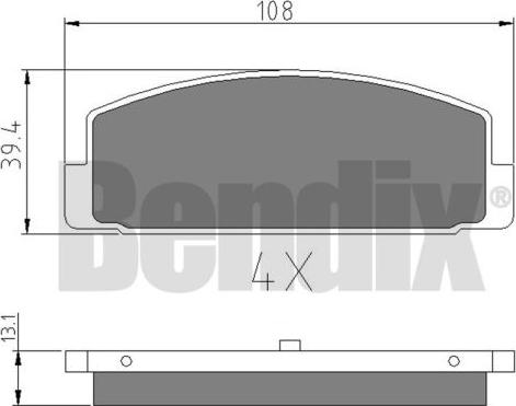 BENDIX 510360 - Гальмівні колодки, дискові гальма autozip.com.ua