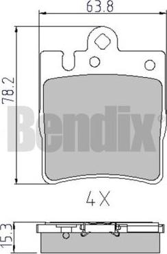 BENDIX 510361 - Гальмівні колодки, дискові гальма autozip.com.ua