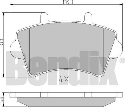 BENDIX 510368 - Гальмівні колодки, дискові гальма autozip.com.ua