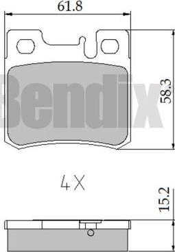 BENDIX 510300 - Гальмівні колодки, дискові гальма autozip.com.ua