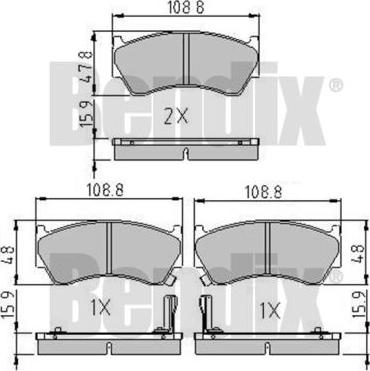 BENDIX 510301 - Гальмівні колодки, дискові гальма autozip.com.ua