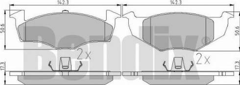 BENDIX 510307 - Гальмівні колодки, дискові гальма autozip.com.ua