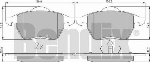 BENDIX 510319 - Гальмівні колодки, дискові гальма autozip.com.ua