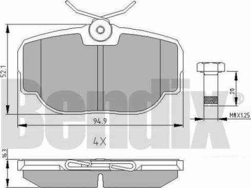 BENDIX 510314 - Гальмівні колодки, дискові гальма autozip.com.ua