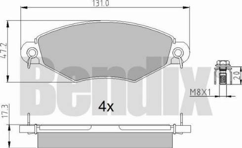 BENDIX 510384 - Гальмівні колодки, дискові гальма autozip.com.ua