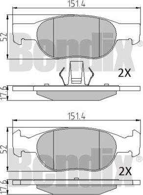 BENDIX 510385 - Гальмівні колодки, дискові гальма autozip.com.ua