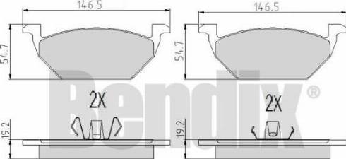 BENDIX 510382 - Гальмівні колодки, дискові гальма autozip.com.ua