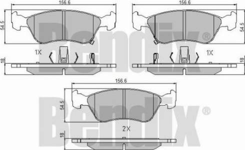 BENDIX 510339 - Гальмівні колодки, дискові гальма autozip.com.ua