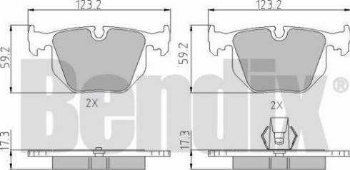 BENDIX 510329 - Гальмівні колодки, дискові гальма autozip.com.ua