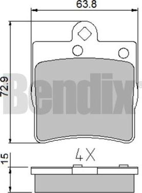 BENDIX 510325 - Гальмівні колодки, дискові гальма autozip.com.ua