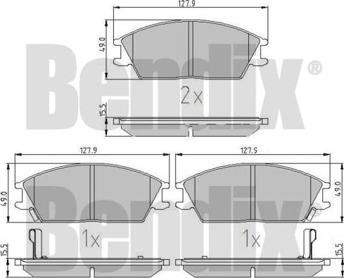 BENDIX 510320 - Гальмівні колодки, дискові гальма autozip.com.ua