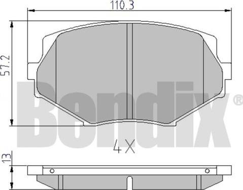 BENDIX 510298 - Гальмівні колодки, дискові гальма autozip.com.ua