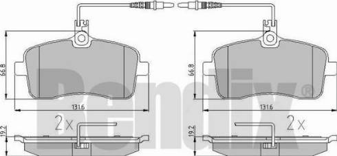 BENDIX 510249 - Гальмівні колодки, дискові гальма autozip.com.ua