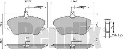 BENDIX 510250 - Гальмівні колодки, дискові гальма autozip.com.ua